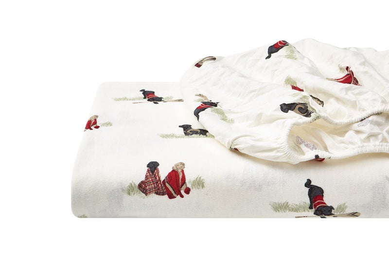 Eddie Bauer - Flannel Sheets Full Size, Anti-Pilling & Wrinkle Resistant Cotton, Touchably Soft for All-Season Comfort - Bed Sheets with Matching Pillowcases & Fitted Sheet (Retriever Friends) - Image 2